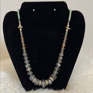Silver and Clear Gemstone Necklace
